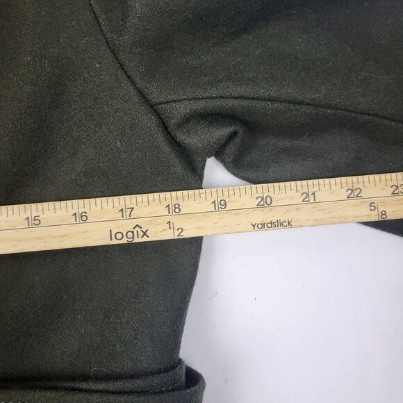 Kenneth Cole Wool Blend Belted Olive Green Coat with Zipper Size 10 - Picture 8 of 16